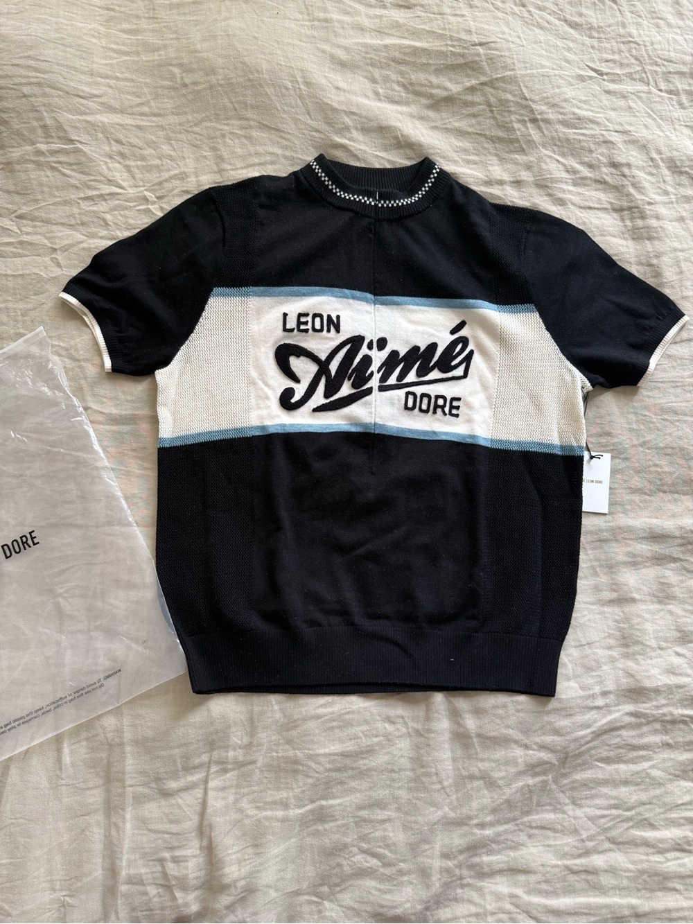 Aime Leon Dore Black & White Logo Knit Top
